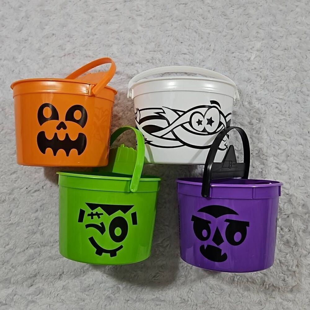 Mcdonalds Halloween Bucket Set Skeleton Monster Mummy Vampire Limited Edition